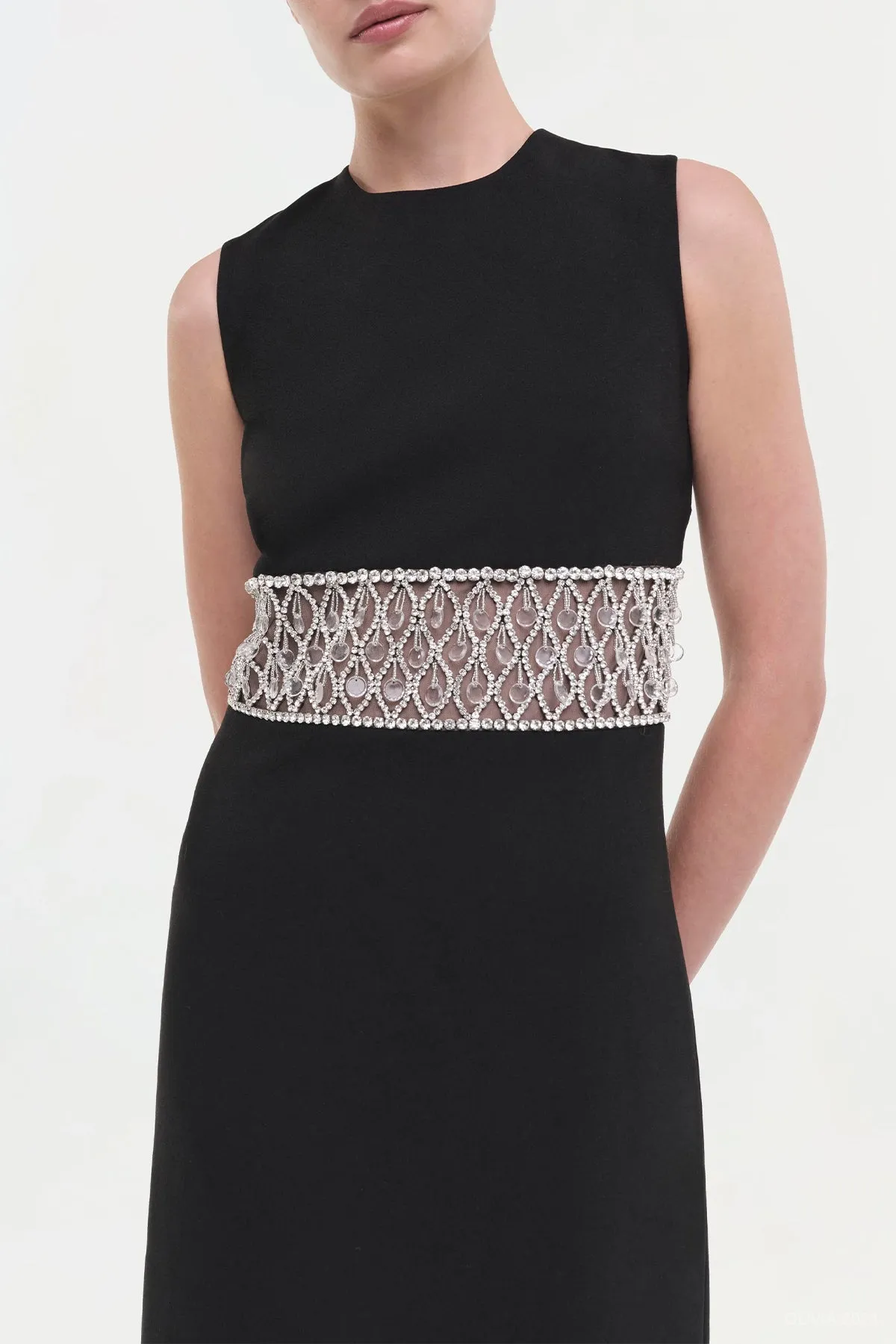 Malda Sleeveless Gown in Black