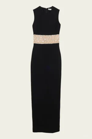 Malda Sleeveless Gown in Black