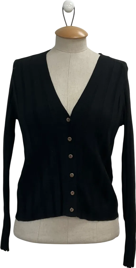 MANGO Black Button Knit Cardigan UK S