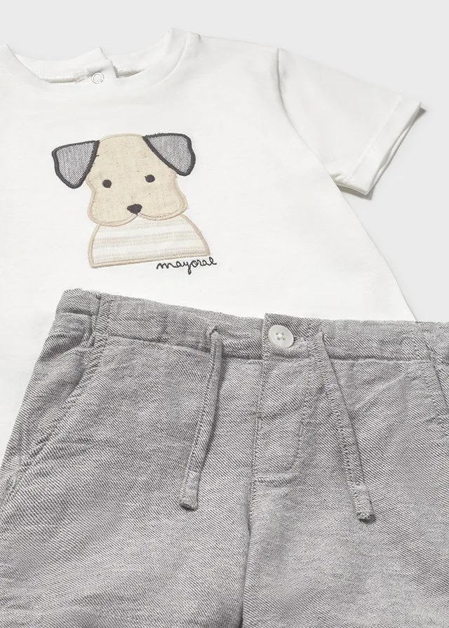 Mayoral 1252 Charcoal Shorts Set In Stock Now