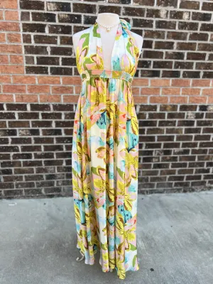 Meet Me In Santorini Satin Maxi