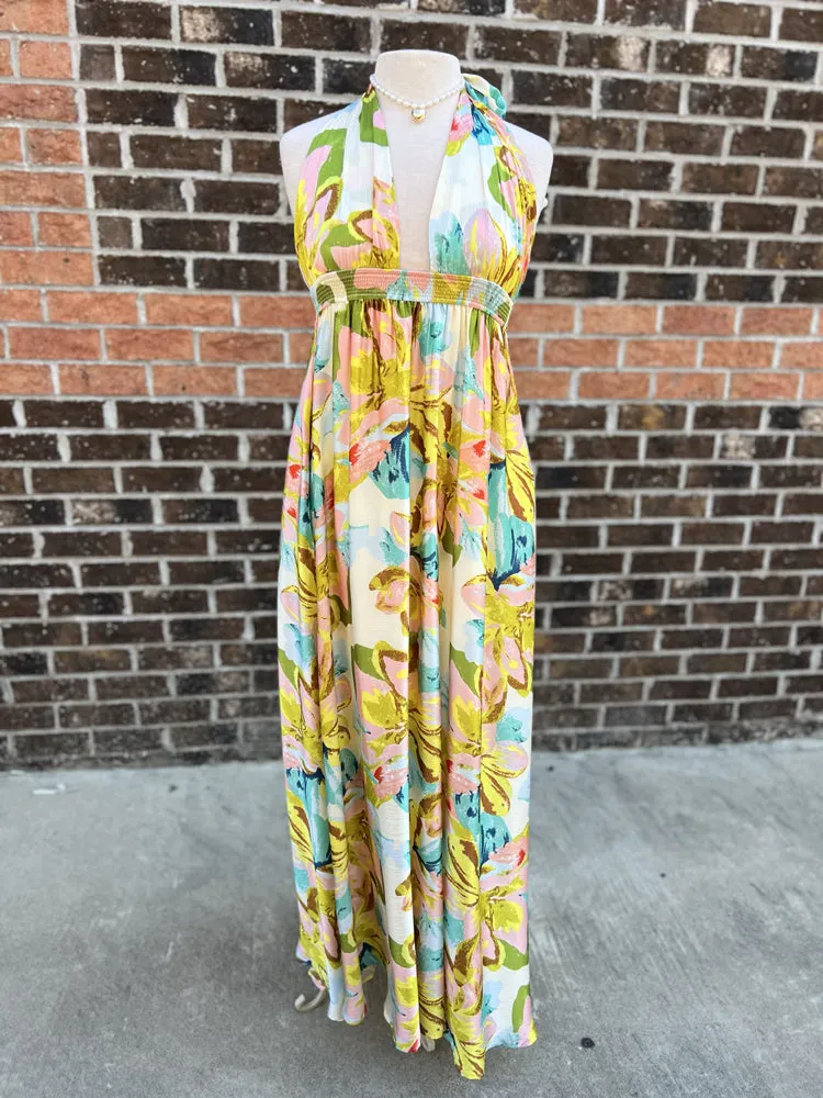 Meet Me In Santorini Satin Maxi
