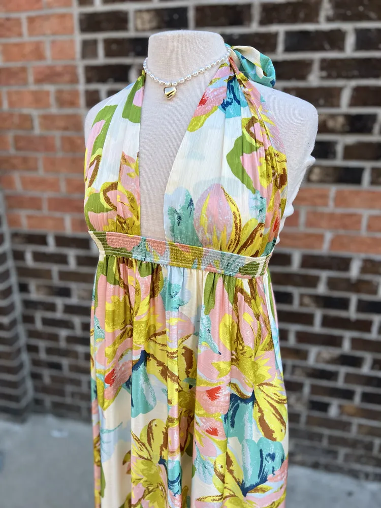Meet Me In Santorini Satin Maxi