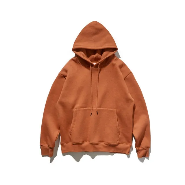 Men Thick Fleece  Thick Velvet Fabrics Winter Hoodies