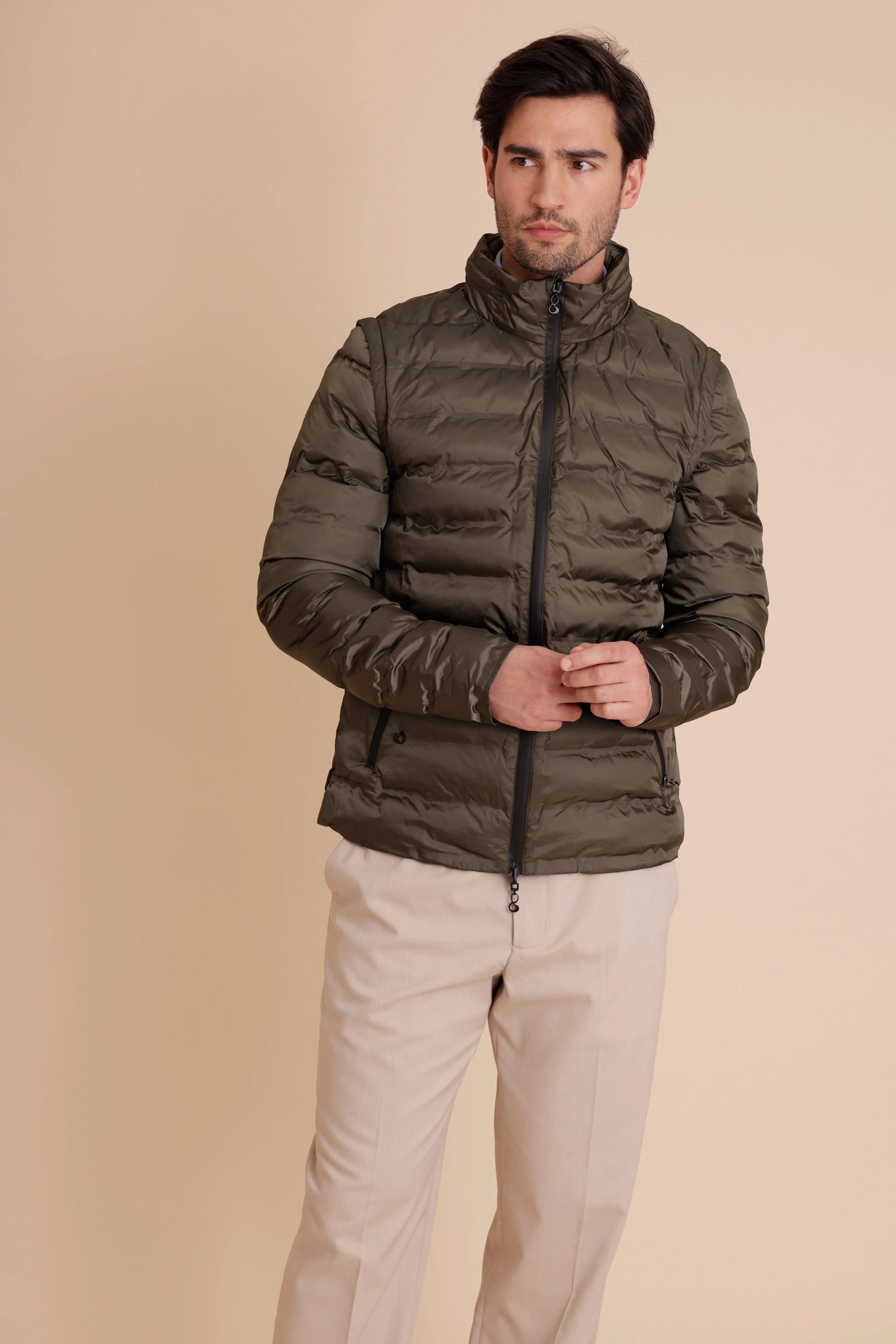 Men's 3-in-1 Down Jacket & Bodywarmer - Green