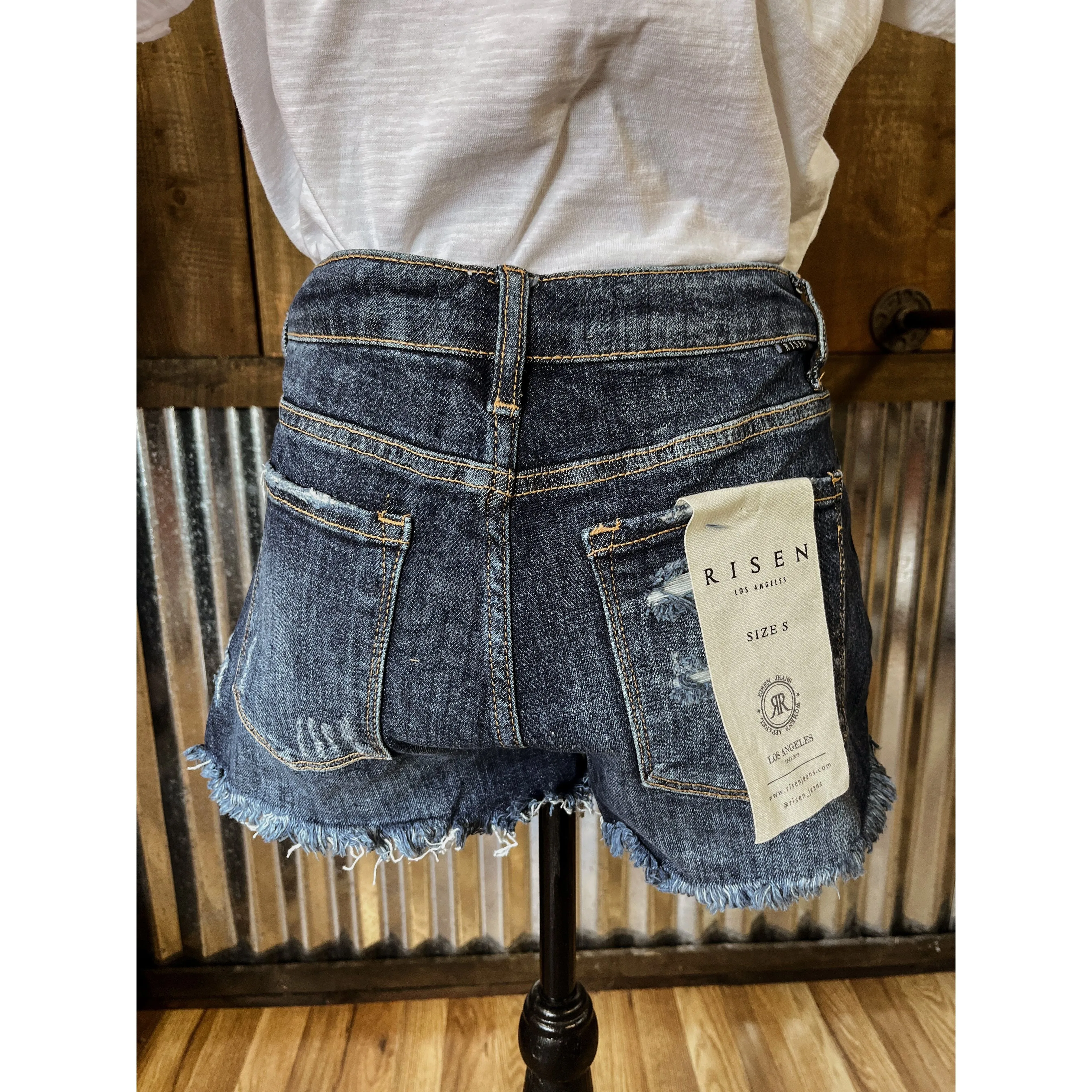 Mid Rise Button Down Shorts