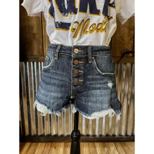 Mid Rise Button Down Shorts