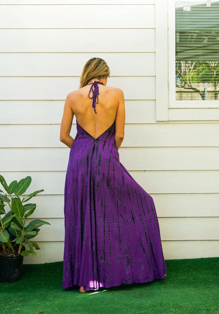 Midnight Amethyst Tie Dye Maxi Dress