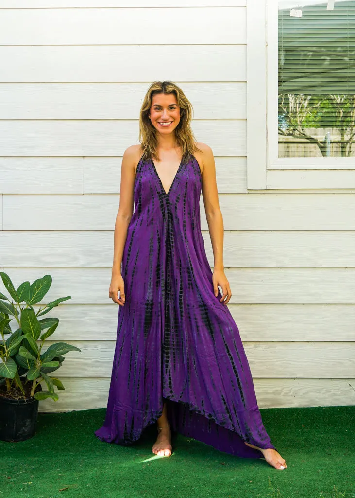 Midnight Amethyst Tie Dye Maxi Dress