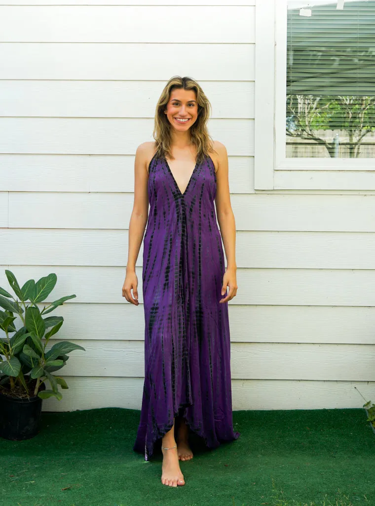 Midnight Amethyst Tie Dye Maxi Dress