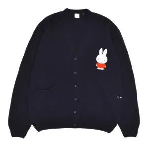 miffy applique knitted cardigan black