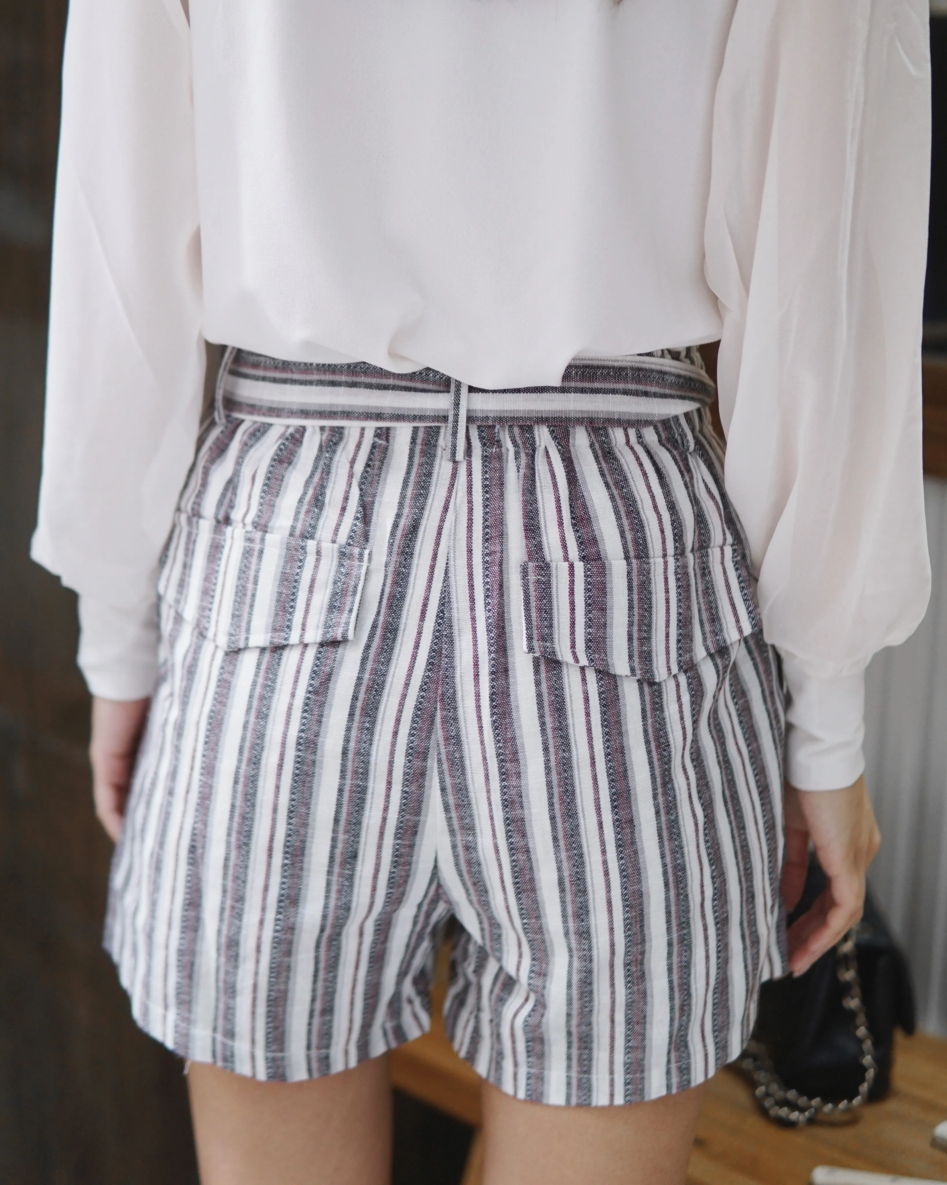 Mixed Stripe Paperbag Short