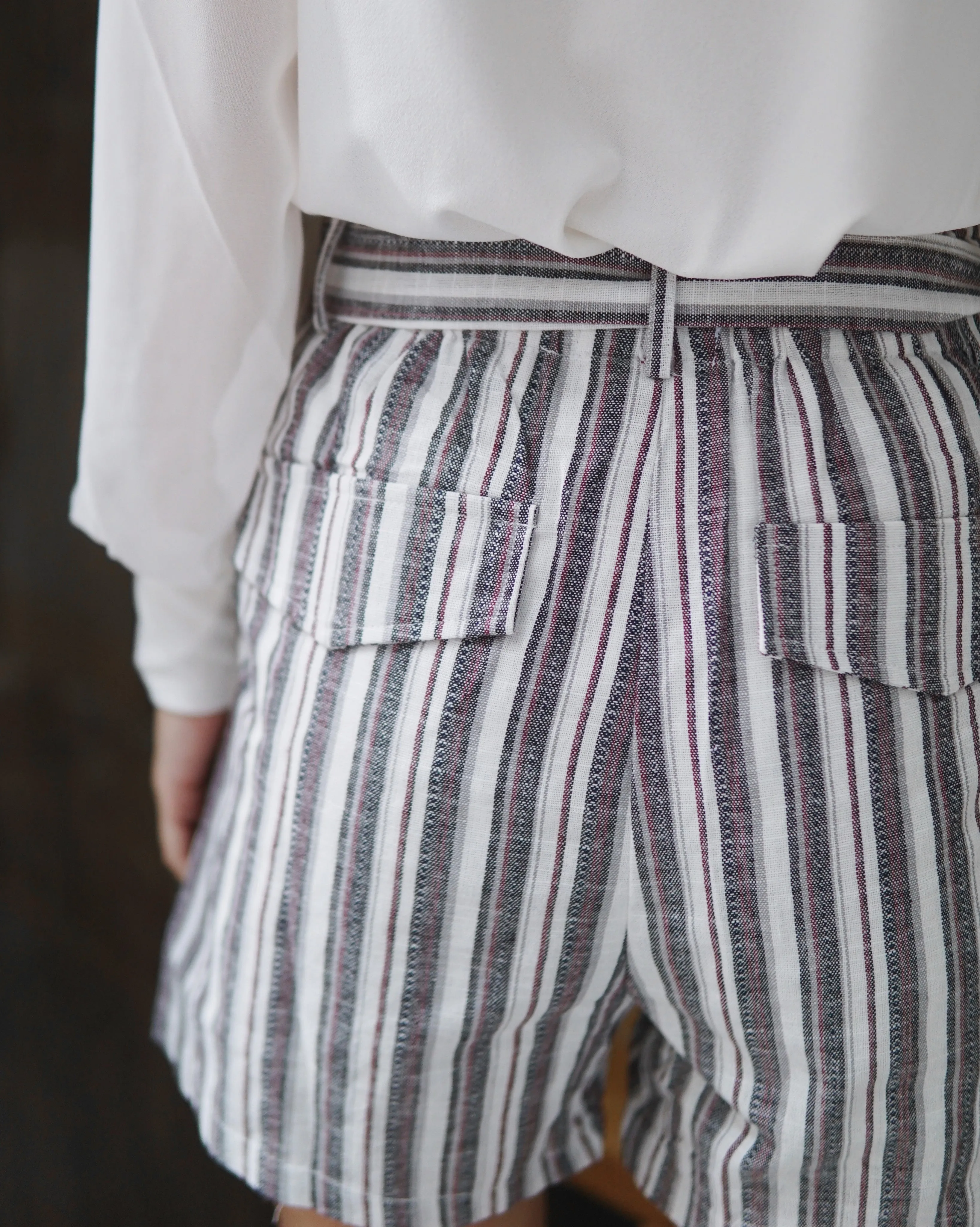 Mixed Stripe Paperbag Short
