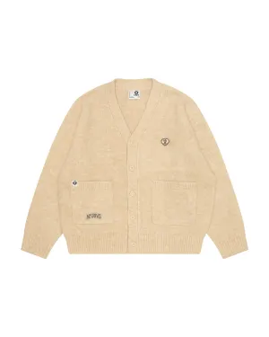 Moonface logo v-neck cardigan