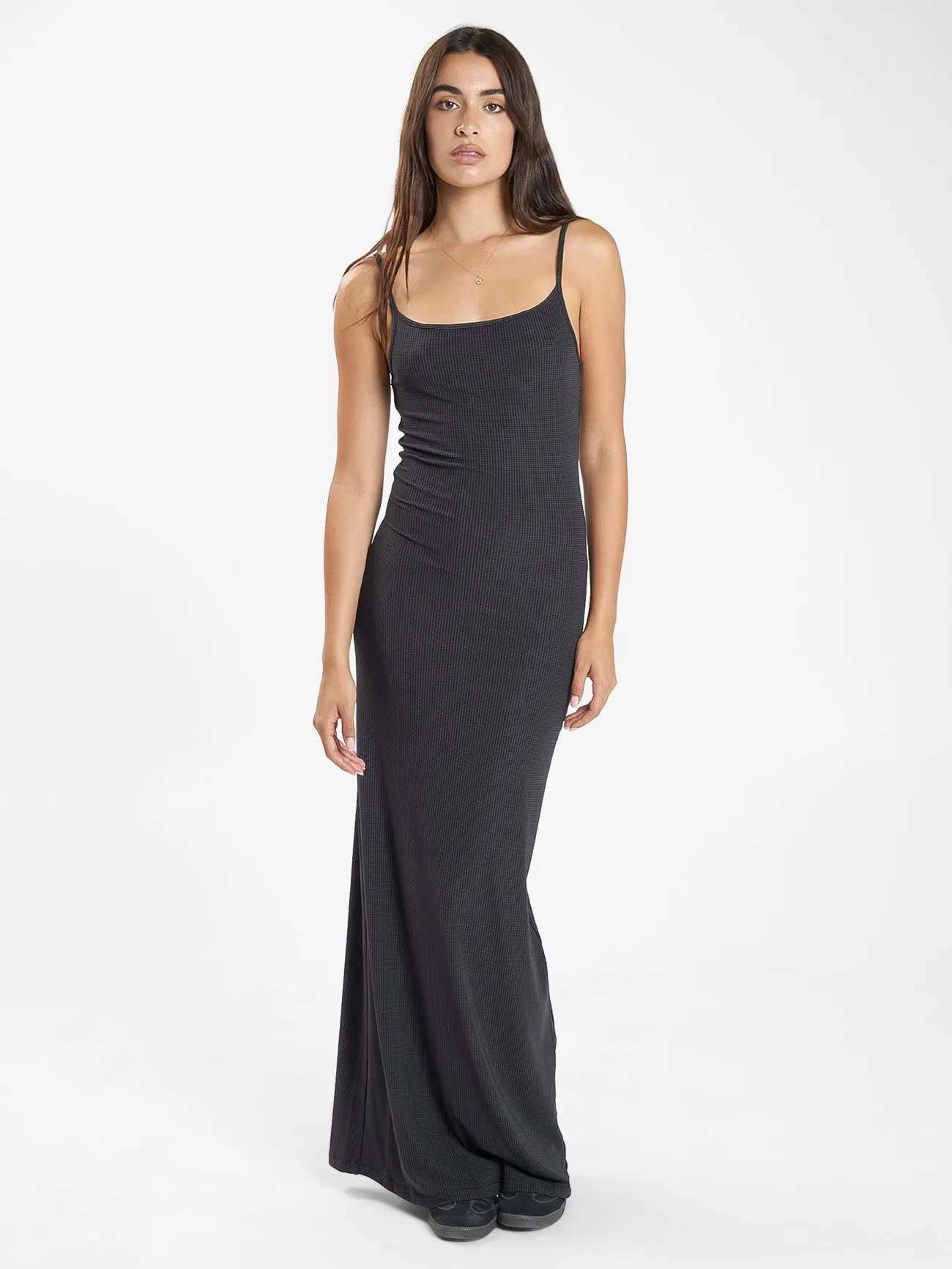 NANO MESH DRESS - DARK CHARCOAL
