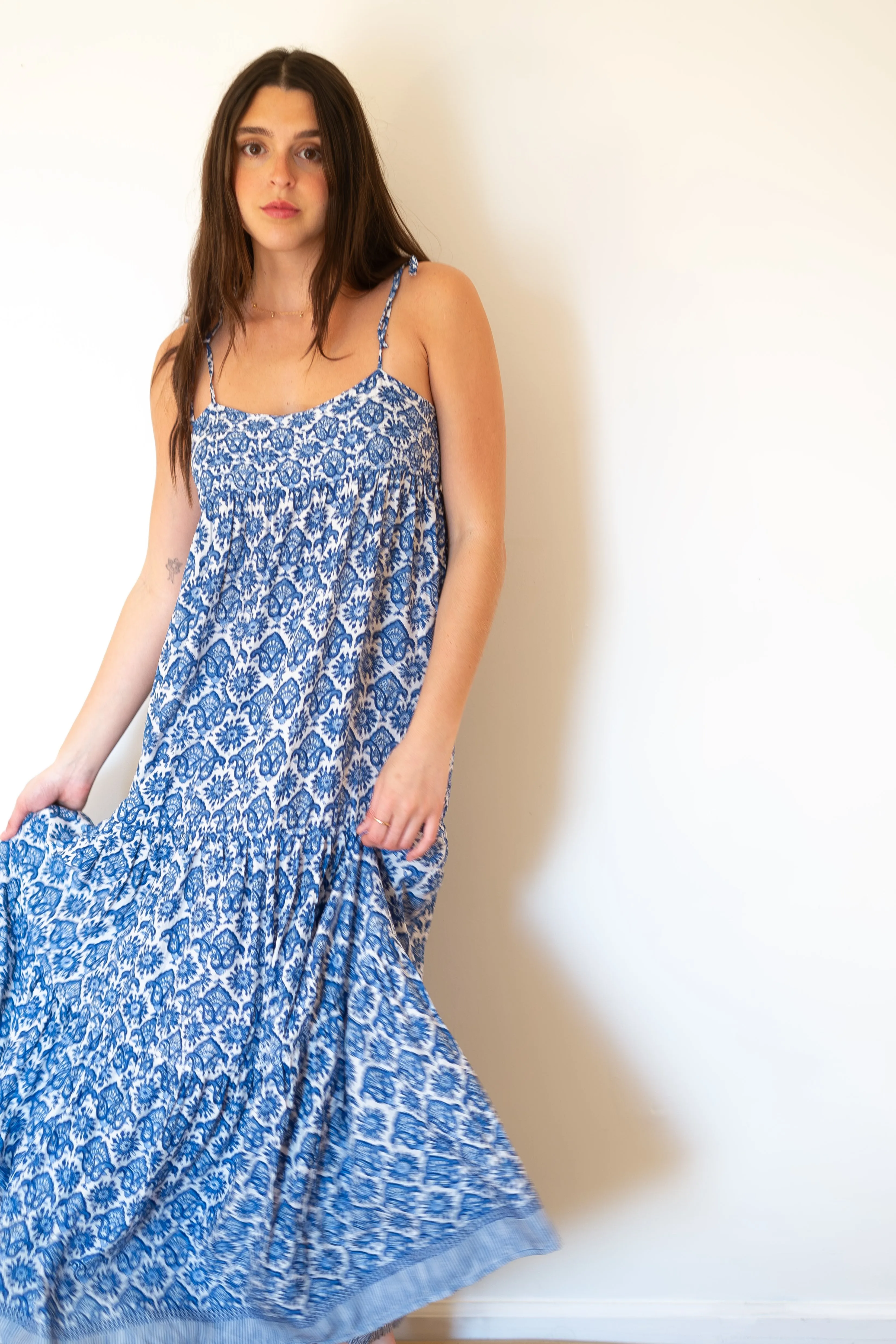 Natalie Martin Melanie Dress - Fleur-De-Lis-Blue