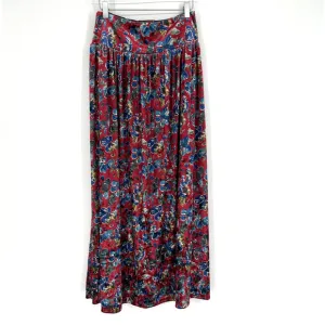 Natural Life Skirt Womens M Lisa Maxi Velvet Red Floral Bohemian Western