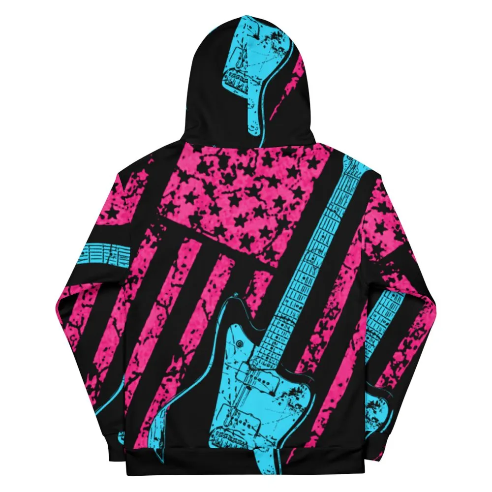 Neon Americana J-Master All-Over-Print Guitar Hoodie by AxeDr.