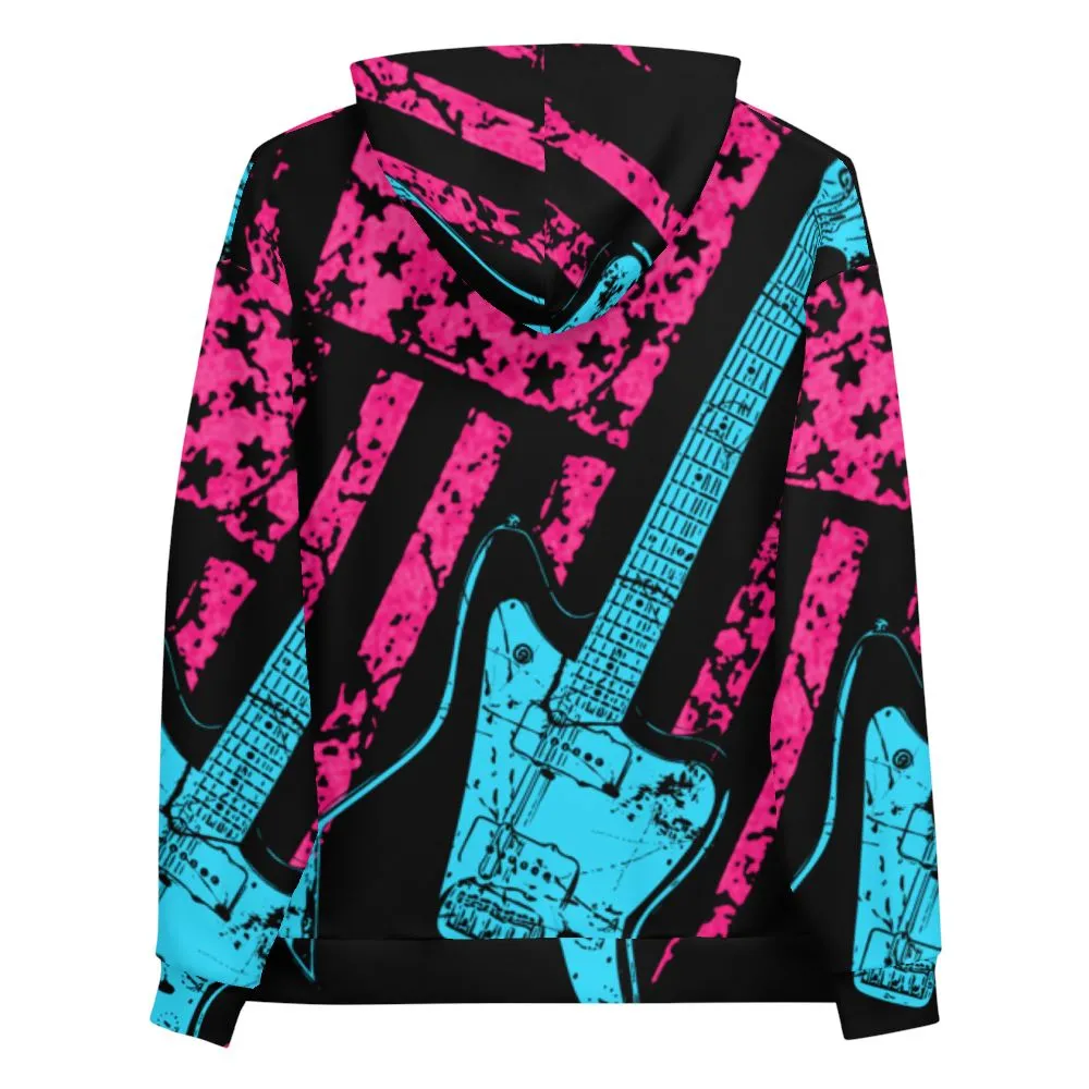 Neon Americana J-Master All-Over-Print Guitar Hoodie by AxeDr.