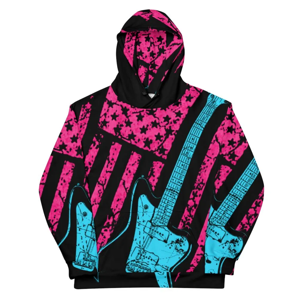 Neon Americana J-Master All-Over-Print Guitar Hoodie by AxeDr.