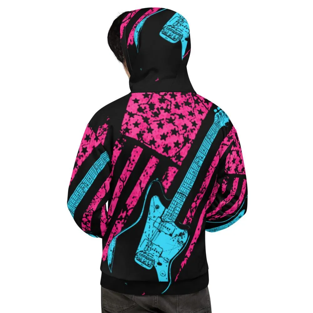 Neon Americana J-Master All-Over-Print Guitar Hoodie by AxeDr.