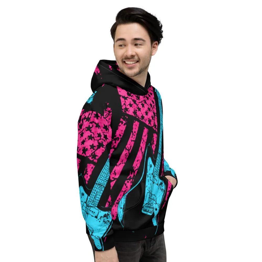 Neon Americana J-Master All-Over-Print Guitar Hoodie by AxeDr.