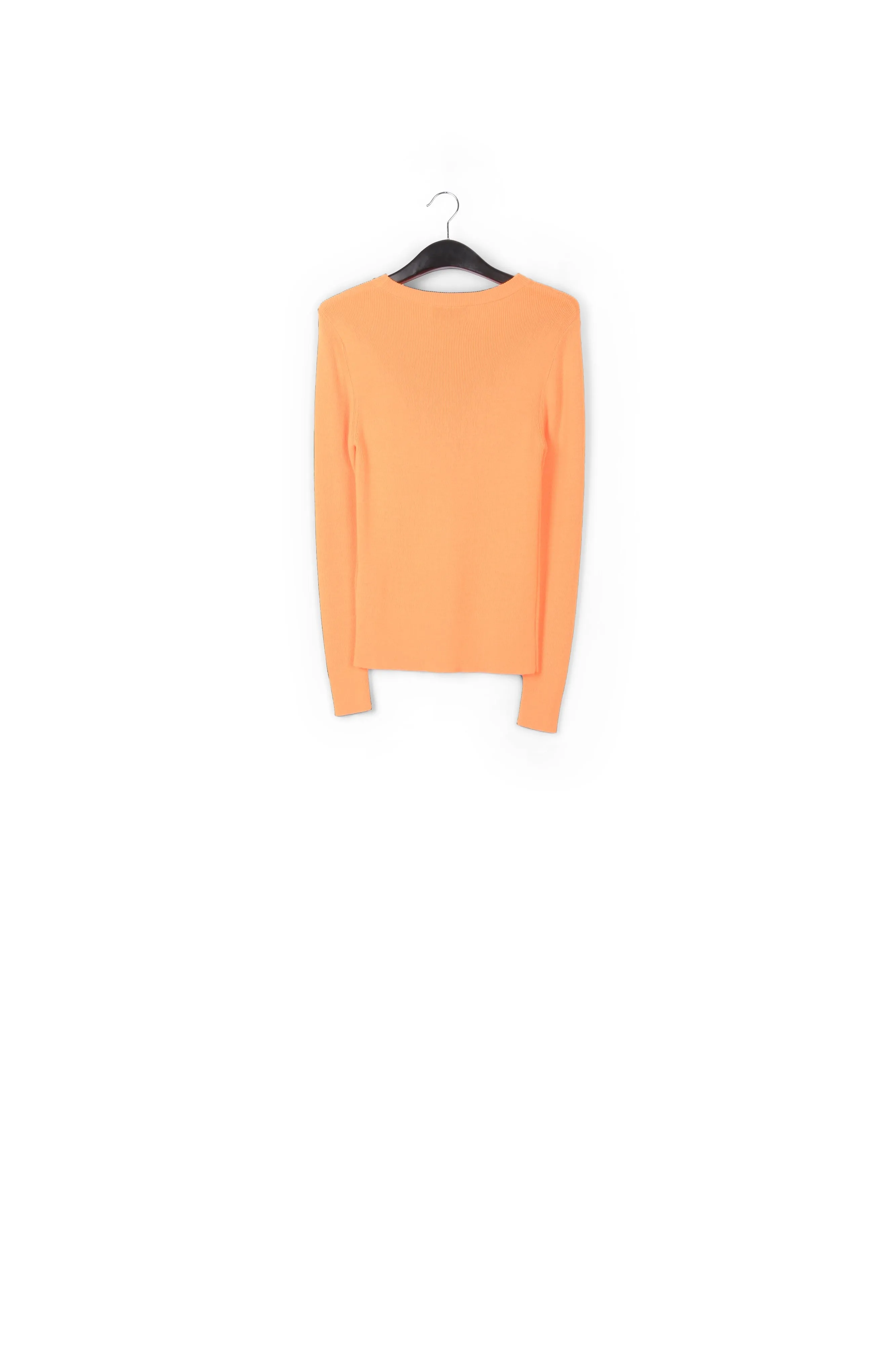Neon orange rib-knitted sweater