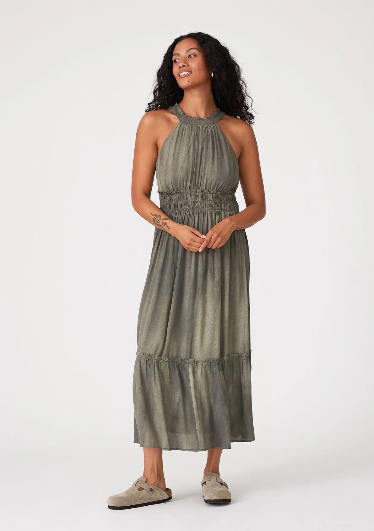 Neve Smocked Halter Maxi Dress
