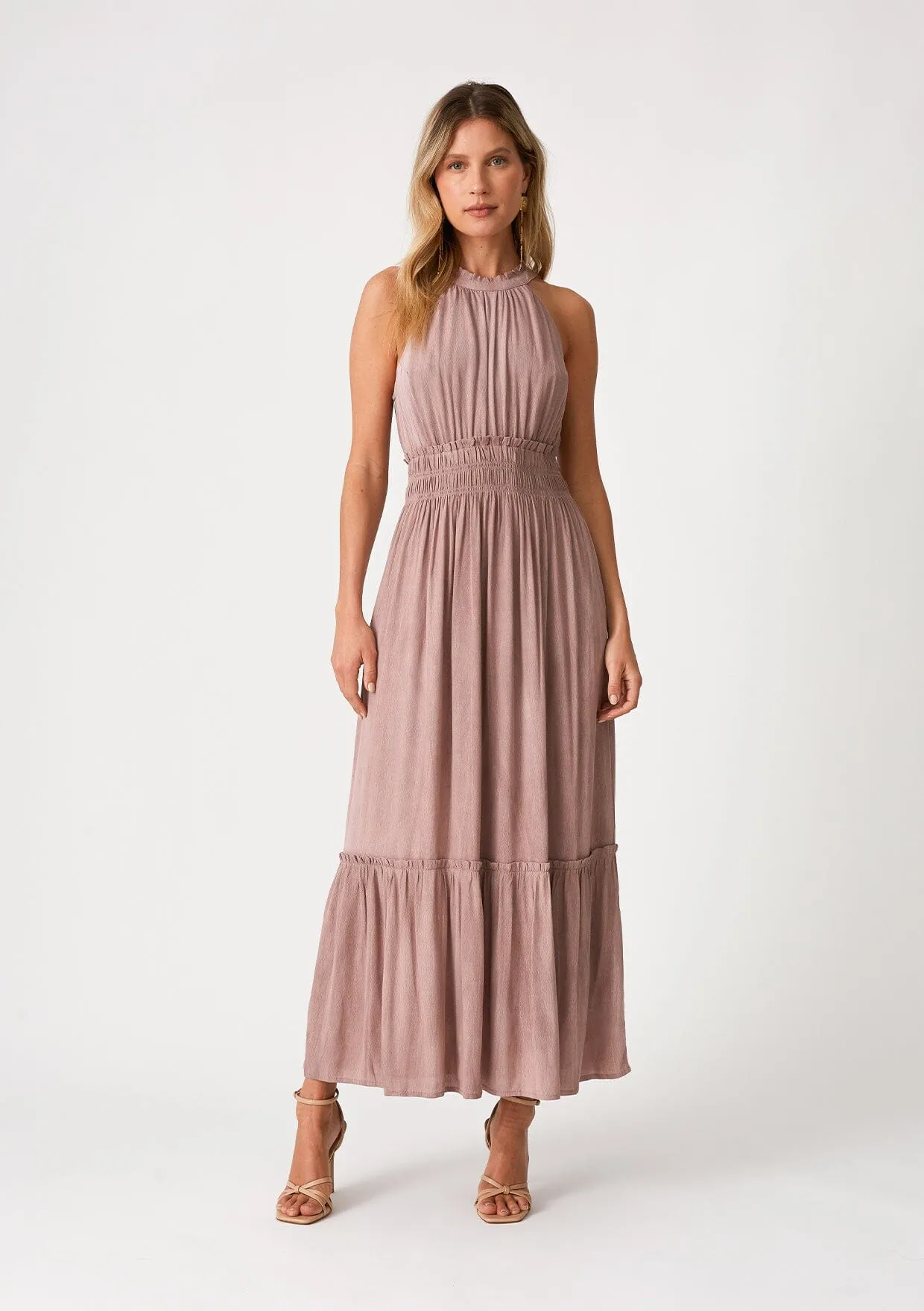 Neve Smocked Halter Maxi Dress