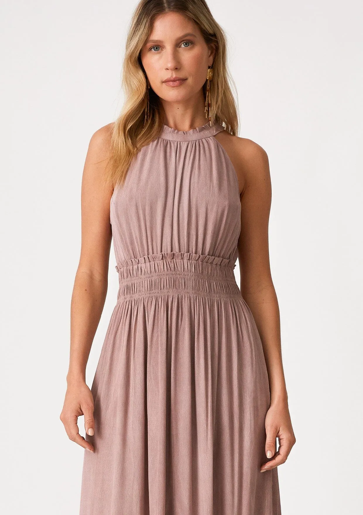 Neve Smocked Halter Maxi Dress