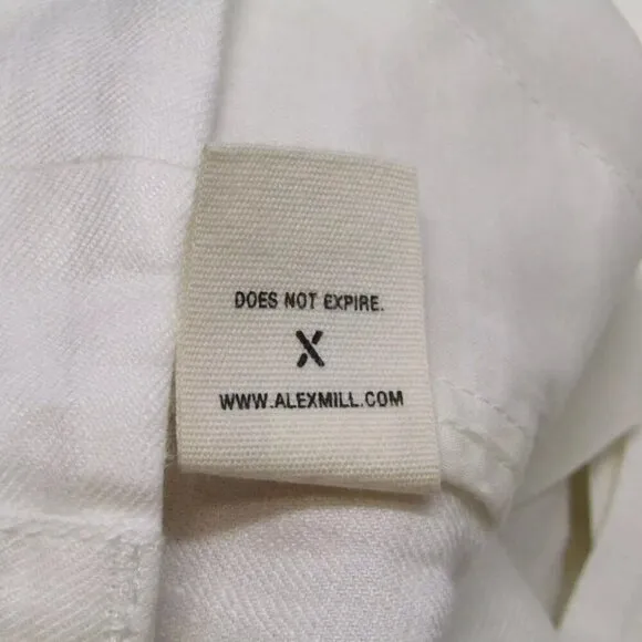 NEW ALEX MILL Womens Short Off White Jules Pleated Linen Relaxed Fit Size 10