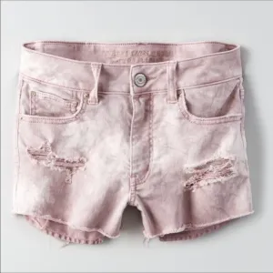 New American Eagle Women’s Distressed Hi Rise Denim Shorts - 18