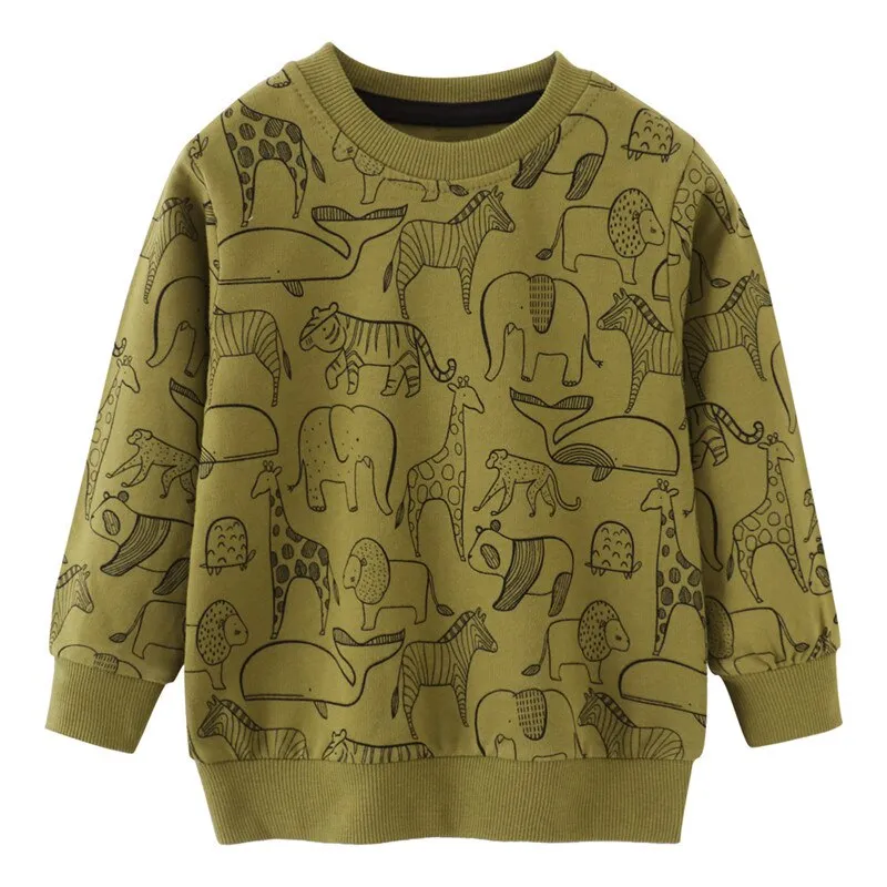 New Arrival Children's Rockets Print Sweatshirts Hot Selling Cartoon Kids Hooded Shirts Fashion