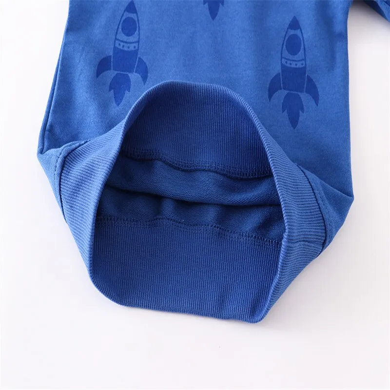 New Arrival Children's Rockets Print Sweatshirts Hot Selling Cartoon Kids Hooded Shirts Fashion