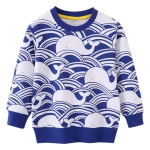 New Arrival Children's Rockets Print Sweatshirts Hot Selling Cartoon Kids Hooded Shirts Fashion