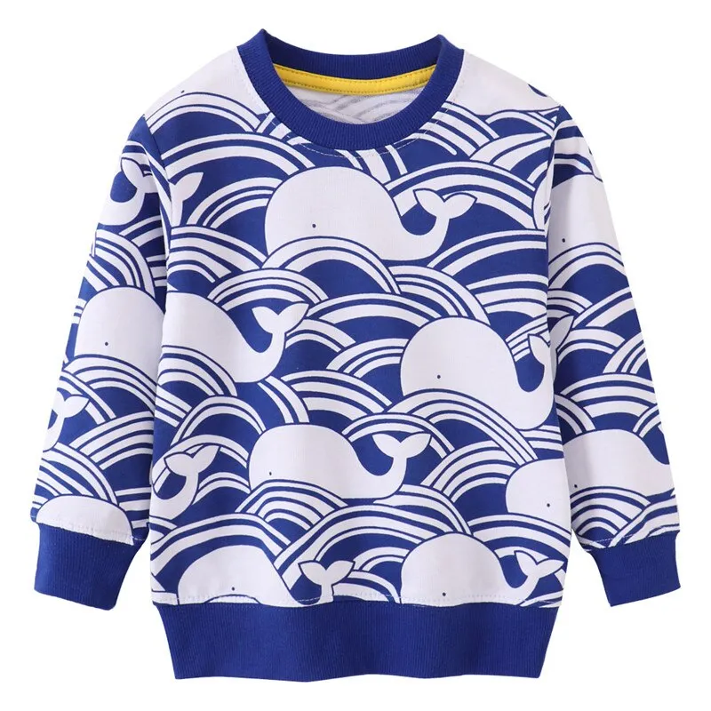 New Arrival Children's Rockets Print Sweatshirts Hot Selling Cartoon Kids Hooded Shirts Fashion