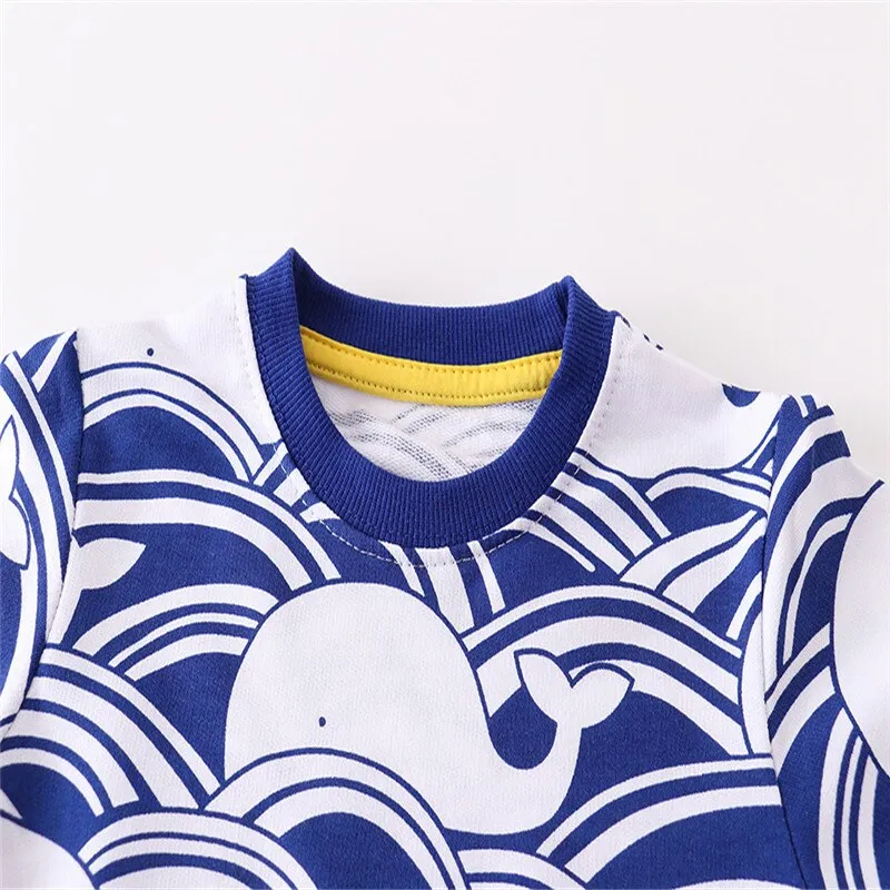 New Arrival Children's Rockets Print Sweatshirts Hot Selling Cartoon Kids Hooded Shirts Fashion