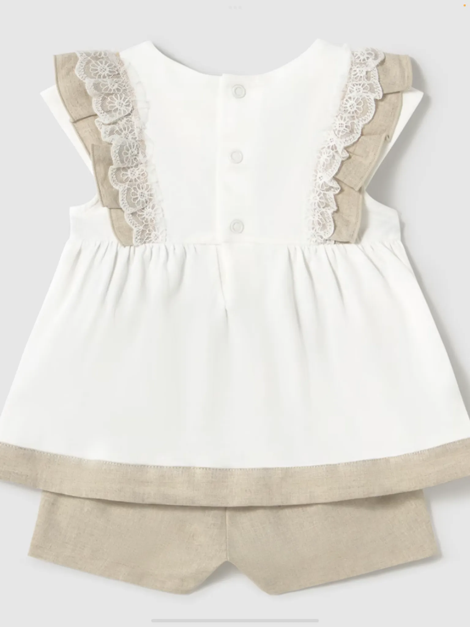 New Collection Baby linen shorts and blouse set     0225136