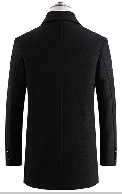 New design men's plus size coats with fur collar good quality wool fur coat men
