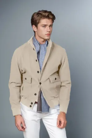 New Mens Casual Woolen Overcoat,New Style, Fashionable Ribbed Collar, Multi-Pocket