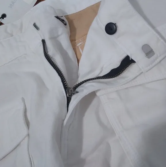 New! Rag &amp; Bone White Cargo Pocket Linen Shorts Size 30