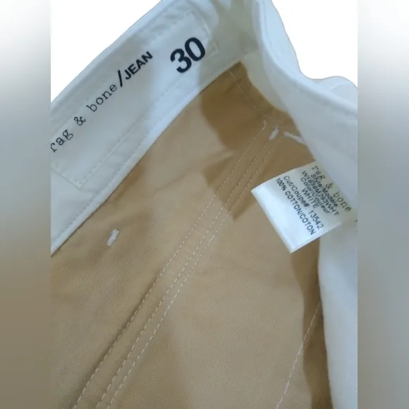 New! Rag &amp; Bone White Cargo Pocket Linen Shorts Size 30