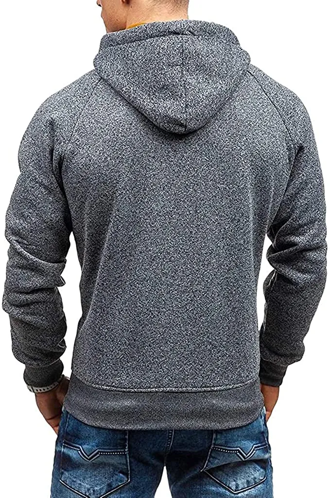 New Rela Bota Men's Fashion Full-Zip Hoodie Jacket Slim Fit Athletic Pullover, colour is dark grey as shown beneath description, Sz S!