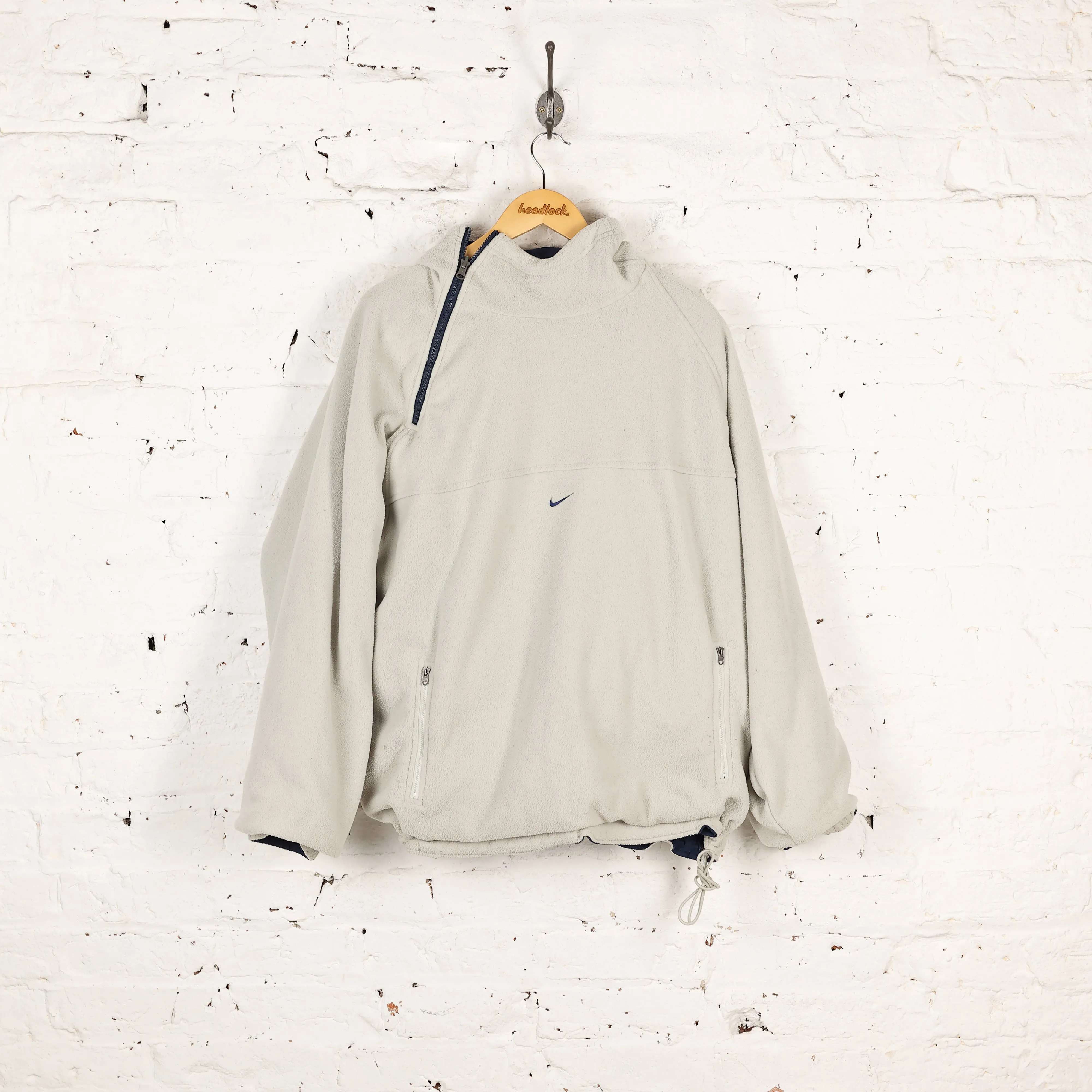 Nike 90s Reversible Fleece Hoodie - Beige - XL