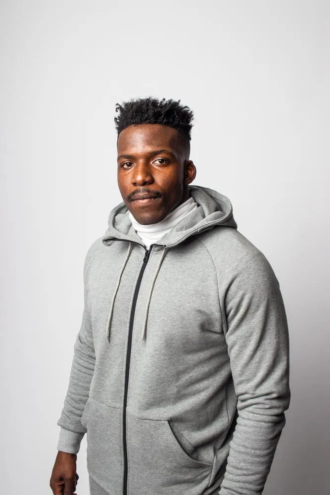 Nuru Gray Zip Hoodie