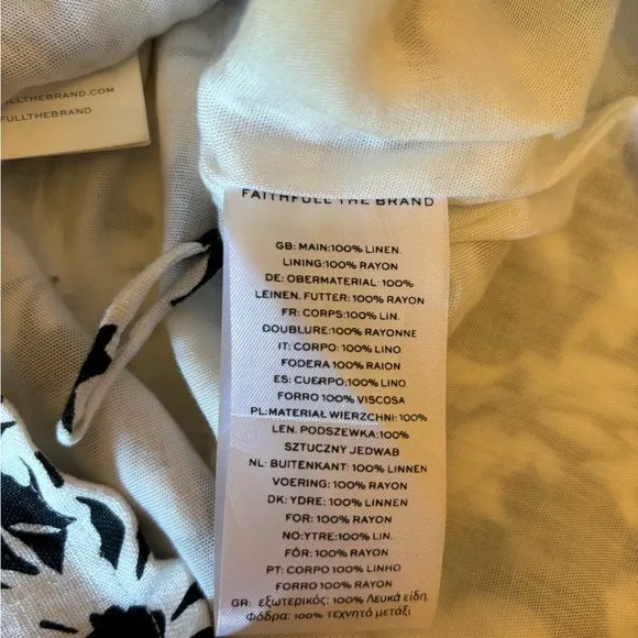 NWT Anthropologie Faithful The Brand Floral Linen Shorts In Black &amp; White Size 4