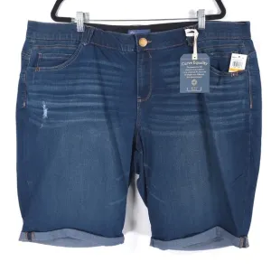 NWT DEMOCRACY Ab Solution CORE ESSENTIAL Denim Jean Shorts Mold &amp; Hold Size 24W