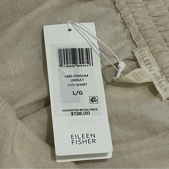 NWT Eileen Fisher Organic Linen City Shorts