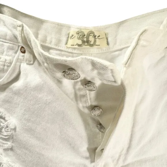 NWT Free People/We The Free Optic White Denim Shorts sz 30