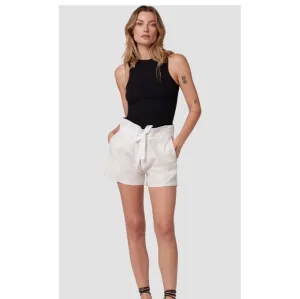 NWT Hudson Paper Bag Waist Twill Shorts, Egret, Size 33